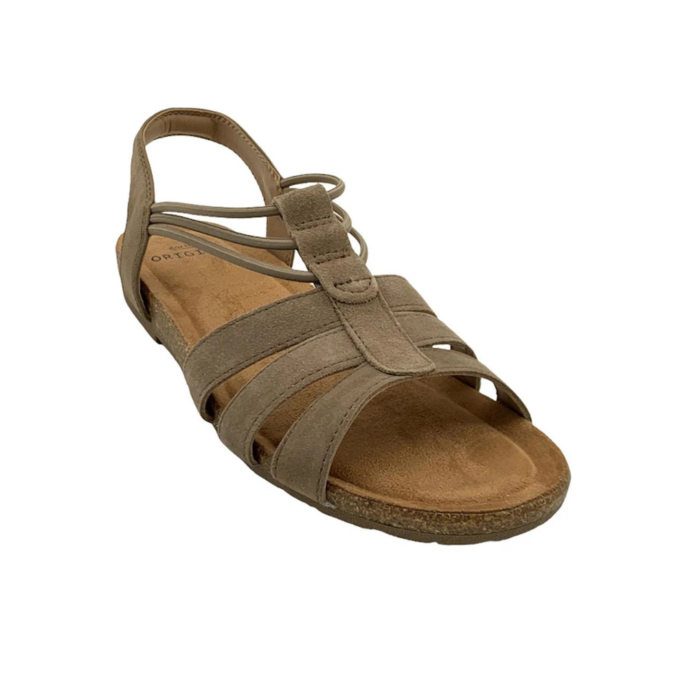 Earth Origins Women's Taupe Strappy Slingback Sandal